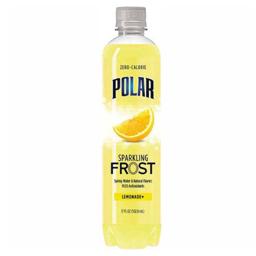 Polar Frost Lemonade Sparkling Water 17 Oz Plastic Bottles (Pack of 12)