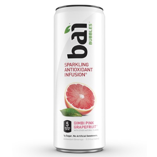 Bai5 Bubbles Sparkling Antioxidant Infusion, Gimbi Pink Grapefruit,11.5 Fl Oz (12 Count)