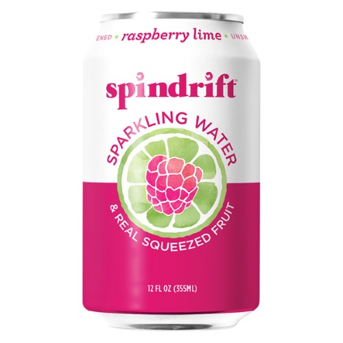 Spindrift Raspberry Lime Sparkling Water 12 Oz Cans (Pack of 12)