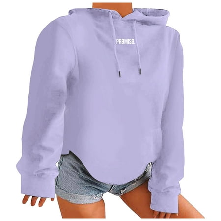GWAABD Women S Fashion 2023 Women Valentine S Day Letter Print Hoodie Casual Pullover Loose Lightweight Tops