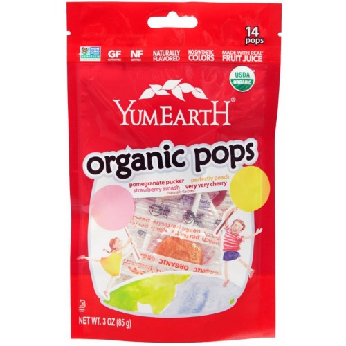 YumEarth, Organic Pops, Assorted Flavors, 14 Lollipops, 3 Oz (pack of 4)
