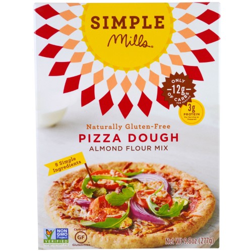 Simple Mills, Naturally Gluten-Free, Almond Flour Mix, Pizza Dough, 9.8 Oz (pack of 2)