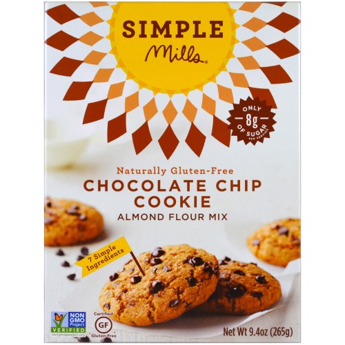 Simple Mills, Naturally Gluten-Free, Almond Flour Mix, Chocolate Chip Cookie, 9.4 Oz (pack of 6)