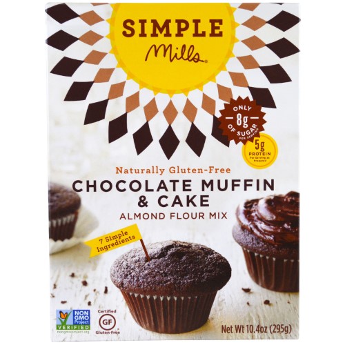 Simple Mills, Naturally Gluten-Free, Almond Flour Mix, Chocolate Muffin & Cake, 10.4 Oz (pack of 12)
