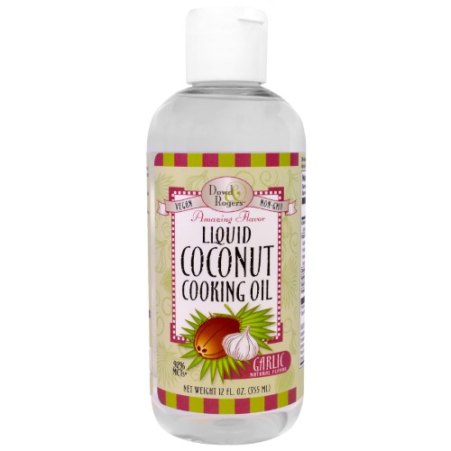 Fun Fresh Foods, Liquid Coconut Cooking Oil, Garlic Natural Flavor, 12 Fl Oz (pack of 6)