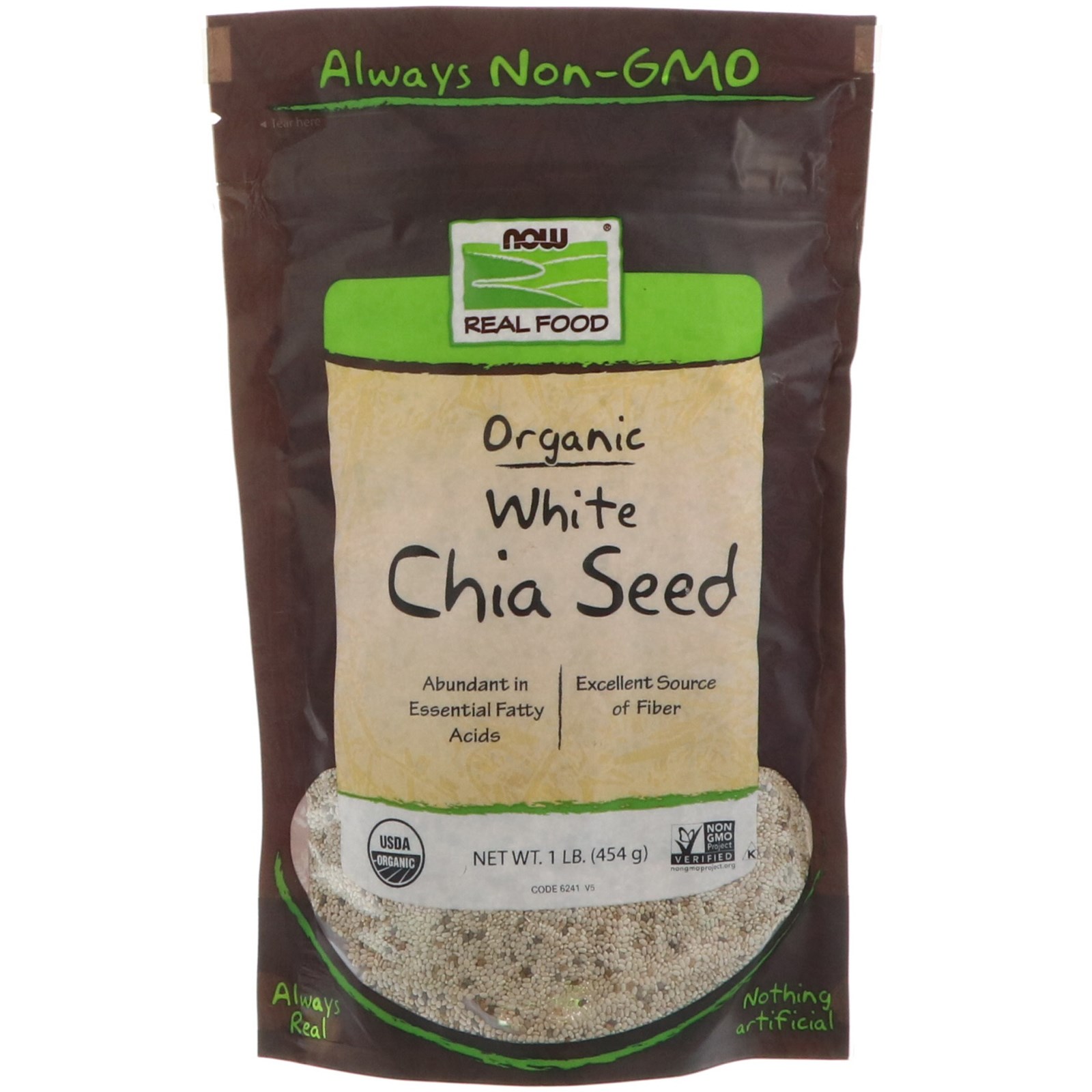 Now Foods, Real Food, Organic White Chia Seed, 1 Lb (pack of 1)