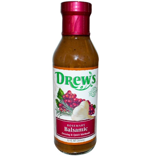 Drew's All Natural, Dressing & Quick Marinade, Rosemary Balsamic, 12 Fl Oz (pack of 6)