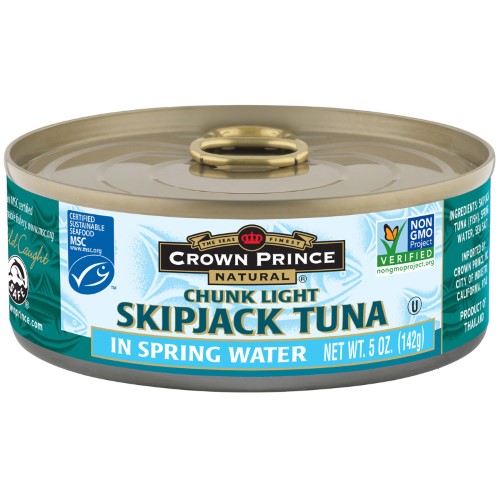 Crown Prince Natural, Skipjack Tuna, Chunk Light, in Spring Water, .5 Oz (pack of 3)