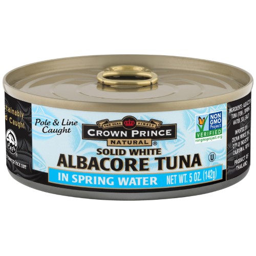 Crown Prince Natural, Albacore Tuna, Solid White, in Spring Water, 5 Oz(pack of 2)