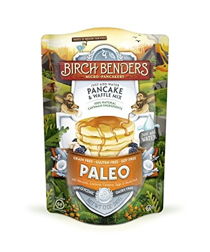 Paleo Pancake and Waffle Mix by Birch Benders  Made with Cassava  Coconut  Almond Flour  Just Add Water  12 Ounce (Pack of 3)