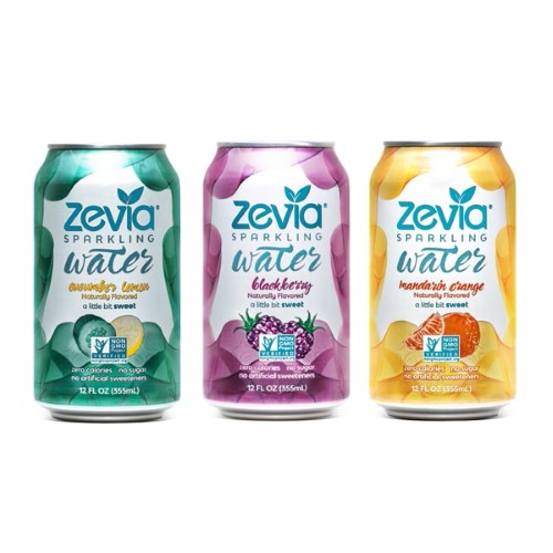 Zevia Sparkling Water Variety Pack 12 Oz Cans - Pack of 24