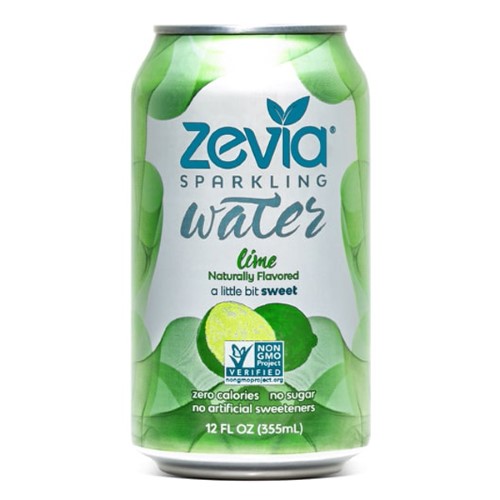 Zevia Lime Sparkling Water 12 Oz Cans (Pack of 24)