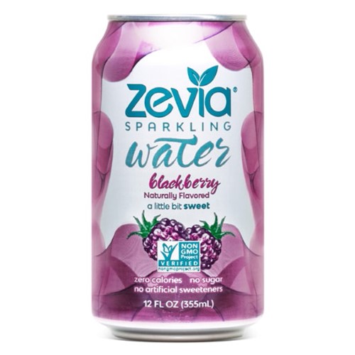 Zevia Blackberry Sparkling Water 12 Oz Cans (Pack of 24)