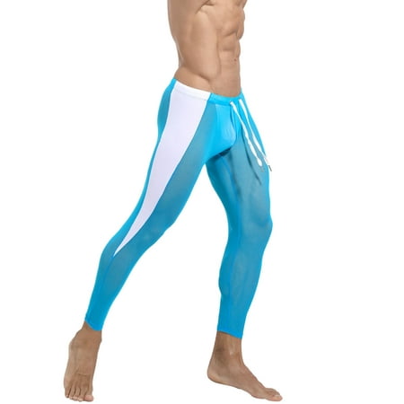 GWAABD Mens Trousers Casual Pants Mens Mesh Breathable Fitness Sraining Tight Pants High Elastic Cycling Pants