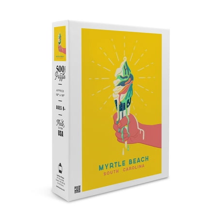 Myrtle Beach  South Carolina  Sweet Relief Collection  Melting Ice Cream Cone (19x27 Inches  Premium 500 Piece Jigsaw Puzzle for Adults and Family  Ma