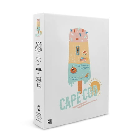 Cape Cod  Summer Ice Cream Scene (19x27 Inches  Premium 500 Piece Jigsaw Puzzle for Adults and Family  Made in USA)