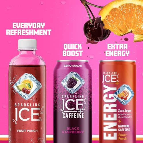 Sparkling Ice +ENERGY Power Punch Sparkling Water. Energy Drinks with Vitamins & Electrolytes, Zero Sugar, 12 Fl Oz Cans (Pack of 12) thumbnail