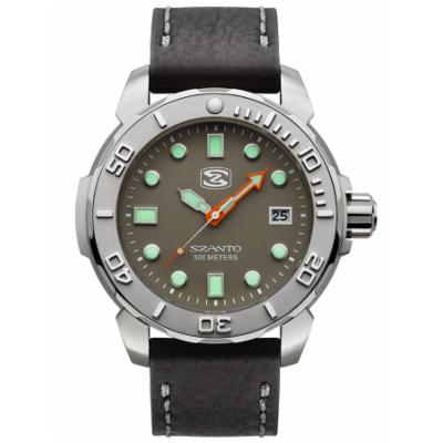 Szanto Mens 5100 Series Dive Watch Grey Dial Black Leather SZ-5104