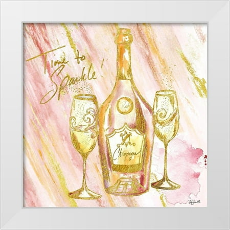 Tre Sorelle Studios 12x12 White Modern Wood Framed Museum Art Print Titled - Rose All Day IV (Time to Sparkle)