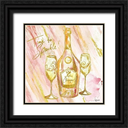 Tre Sorelle Studios 26x26 Black Ornate Wood Framed with Double Matting Museum Art Print Titled - Rose All Day IV (Time to Sparkle)