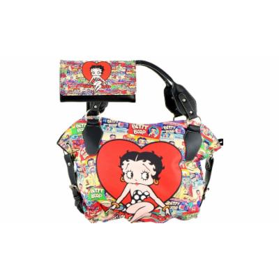 Afonie Women's Bubble Gum Hobo Bag & Wallet Set - Black - Size:One Size