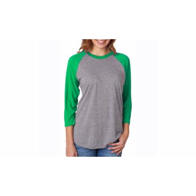 NLA Unisex Tri-Blend 3-4-Sleeve Raglan Tee, 6051-1 S Green