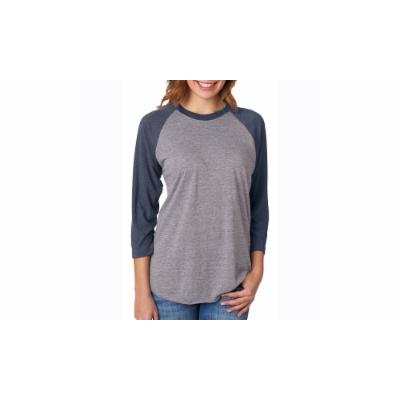 NLA Unisex Tri-Blend 3-4-Sleeve Raglan Tee, 6051-2 S Blue