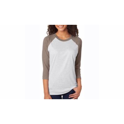 NLA Unisex Tri-Blend 3-4-Sleeve Raglan Tee, 6051-2 3X Grey