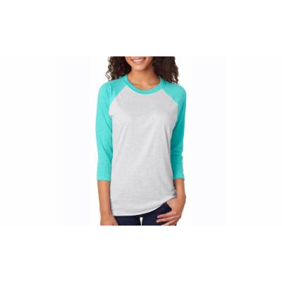 NLA Unisex Tri-Blend 3-4-Sleeve Raglan Tee, 6051-1 XL Blue
