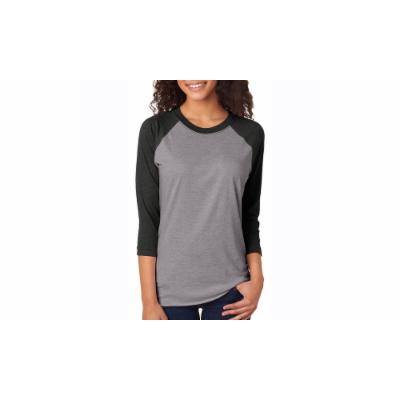 NLA Unisex Tri-Blend 3-4-Sleeve Raglan Tee, 6051-1 L Black