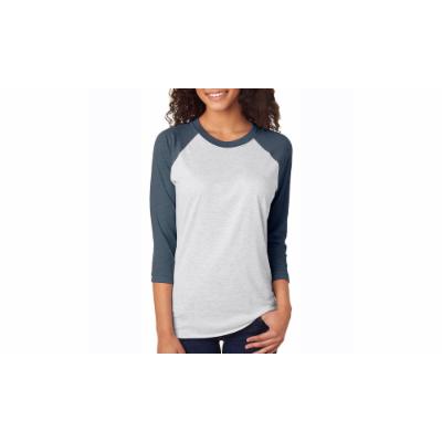 Women's Next Level Apparel NLA Unisex Tri-Blend 3-4-Sleeve Raglan Tee, 6051 S Blue Cotton