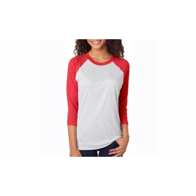 Women's Next Level Apparel NLA Unisex Tri-Blend 3-4-Sleeve Raglan Tee, 6051 M Red Cotton