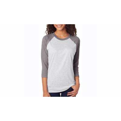 Women's Next Level Apparel NLA Unisex Tri-Blend 3-4-Sleeve Raglan Tee, 6051 XS Grey Cotton