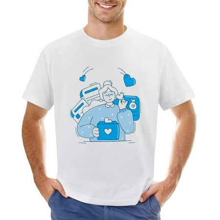 Non-profit Men’s Graphic T-shirt Vintage Short Sleeve Sport Tee White L