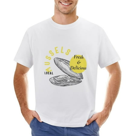Fresh&Delicious Men’s Graphic T-shirt Vintage Short Sleeve Sport Tee White L