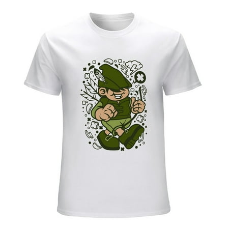Robin Hood Kid Men’s Graphic T-shirt Vintage Short Sleeve Sport Tee White L