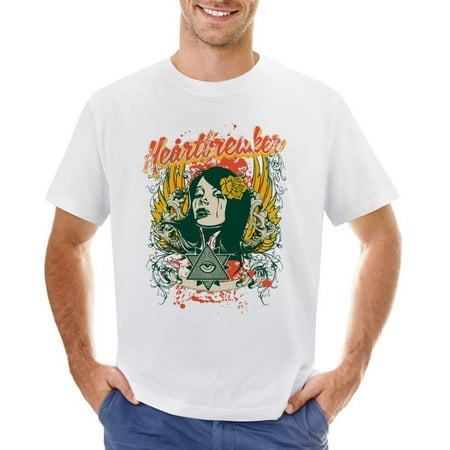 Flower Colorful Women Picture Men’s Graphic T-shirt Vintage Short Sleeve Sport Tee White L