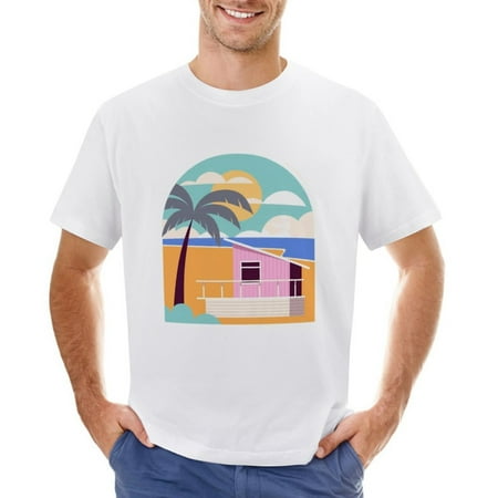 Vtg City Landscape Men’s Graphic T-shirt Vintage Short Sleeve Sport Tee White L