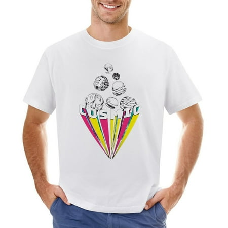 Cosmic Men’s Graphic T-shirt Vintage Short Sleeve Sport Tee White L