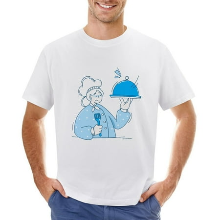 Restaurant Men’s Graphic T-shirt Vintage Short Sleeve Sport Tee White L