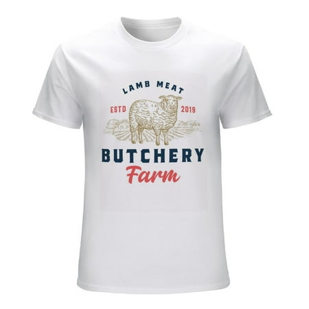 BUTCHERY Men’s Graphic T-shirt Vintage Short Sleeve Sport Tee White L