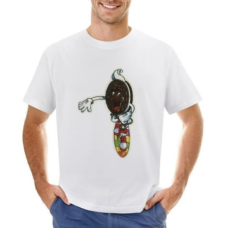 Cookie Surfing Men’s Graphic T-shirt Vintage Short Sleeve Sport Tee White L