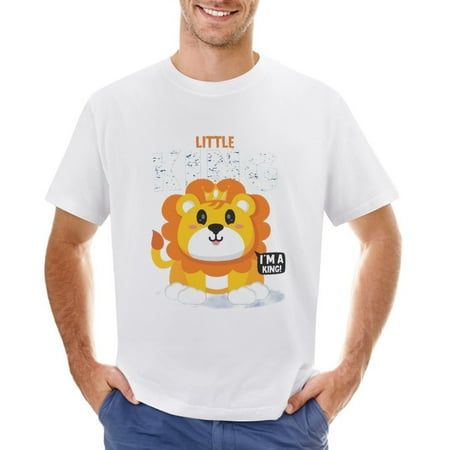 Little King I M a King Men’s Graphic T-shirt Vintage Short Sleeve Sport Tee White L