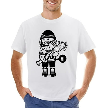 Dawcs Hi Men’s Graphic T-shirt Vintage Short Sleeve Sport Tee White L