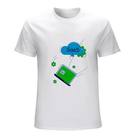 Saas Men’s Graphic T-shirt Vintage Short Sleeve Sport Tee White-8 L