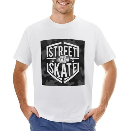 Skate Sport Street Freestyle Men’s Graphic T-shirt Vintage Short Sleeve Sport Tee White L