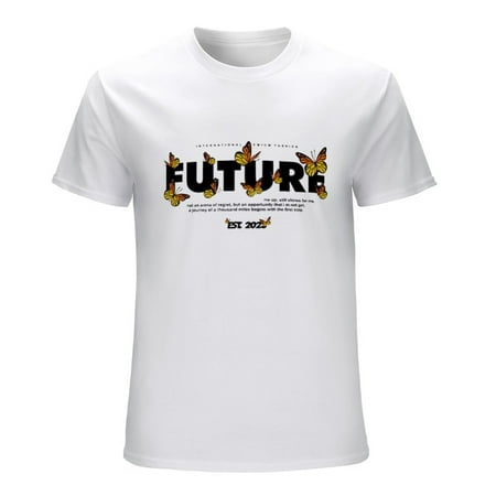FUTURE Men’s Graphic T-shirt Vintage Short Sleeve Sport Tee White L