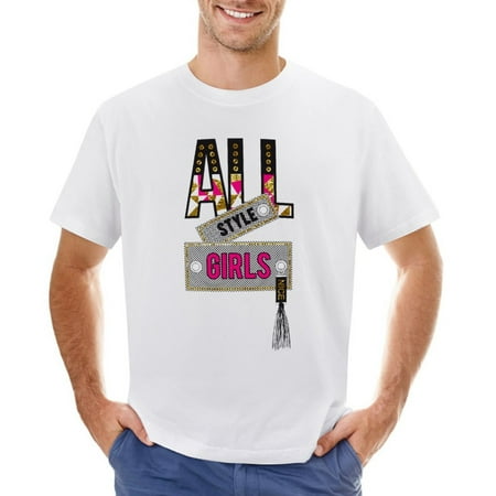 All Style Girls Men’s Graphic T-shirt Vintage Short Sleeve Sport Tee White L