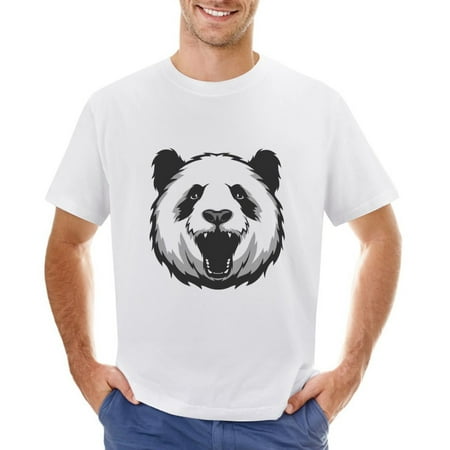 Panda Sport Team Men’s Graphic T-shirt Vintage Short Sleeve Sport Tee White L