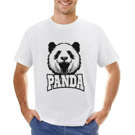 Panda Sport Team Men’s Graphic T-shirt Vintage Short Sleeve Sport Tee White L